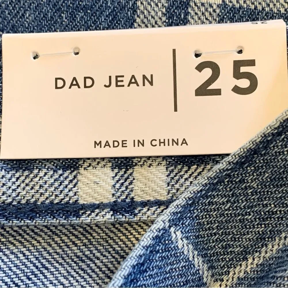 Pacsun Dad Jeans Plaid High Rise Size 25